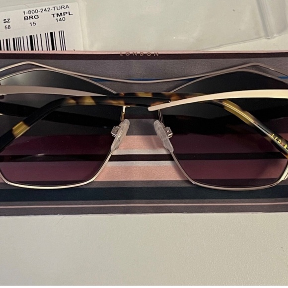 Ted Baker Geometric Aviator Gradient sunglasses 58MM Gold Purple Brown TWS188 main image 9